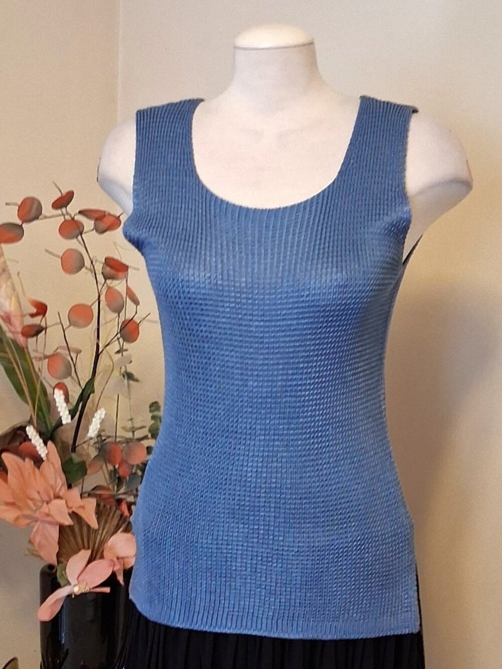 High Quality Blue Summer Camisole Knitwear Tank Top Stretchy  14